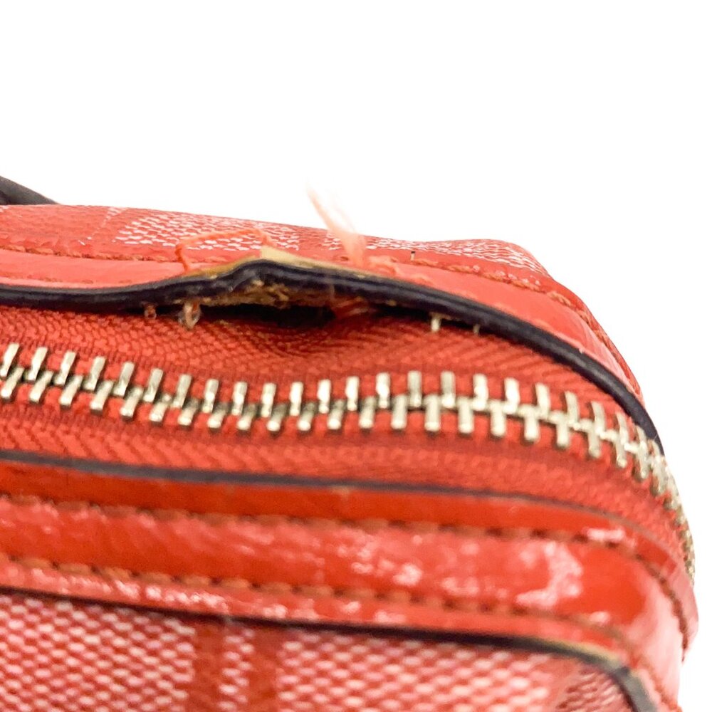 COACH Vermillion Red Signature Stripe PVC Satchel Handbag - E1394-F24362 - Picture 16 of 16